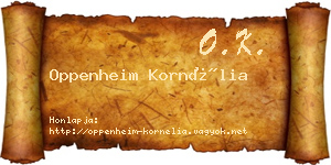 Oppenheim Kornélia névjegykártya